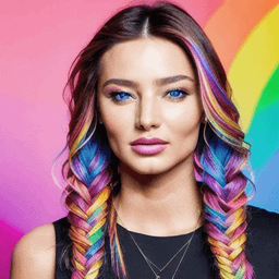 Braided Rainbow Hairstyle AI avatar/profile picture for women